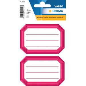 Herma Schoolboeken etiketten/stickers - 12x - roze/wit