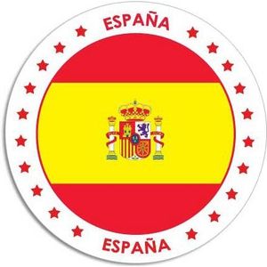 Ronde Spanje sticker 15 cm landen decoratie