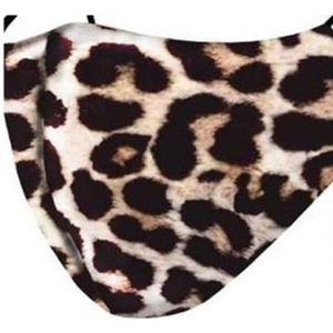 2x Beschermende mondkapjes met luipaard print herbruikbaar