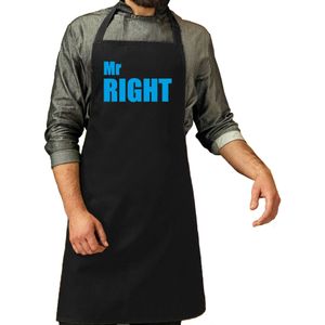 Mr Right cadeau schort zwart/blauw heren