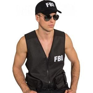 Set van 2x stuks politie FBI verkleed pet zwart voor volwassenen