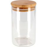 6x Transparante keuken voorraadpot borosilicaatglas 1300 ml