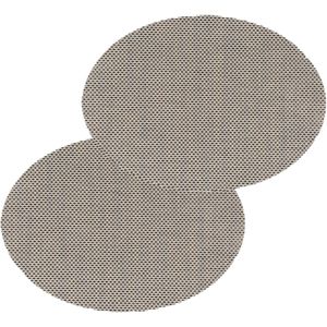 Set van 12x stuks placemats Maoli zwart/beige kunststof 48 x 35 cm