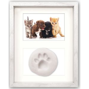 Houten fotolijstje met pootafdruk kit geschikt voor een foto van 10 x 15 cm