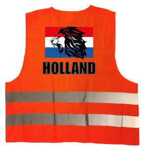 Holland hesje reflecterend met leeuw EK / WK / Holland supporter kleding volwassenen