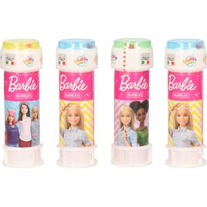 50x Barbie bellenblaas flesjes met bal spelletje in dop 60 ml voor kinderen