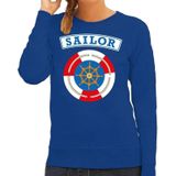 Zeeman/sailor carnaval verkleed trui blauw voor dames