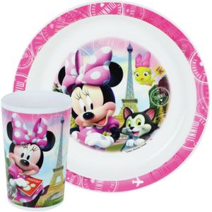 Kinder ontbijt set Disney Minnie Mouse 2-delig van kunststof