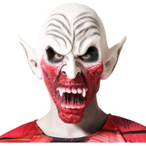 Halloween eng verkleed masker - Ork/Zombie/Fantasy - wit/bloed - volwassenen - Latex