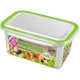 4x Voedsel plastic bewaarbakjes 1,5 en 2,5 liter transparant/groen
