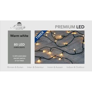 1x LED kerstverlichting 80 lampjes warm wit buiten/binnen