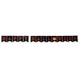 Horror/halloween letterslinger - 2x - Happy Halloween - papier - 300 cm - Feestartikelen/versiering