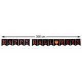 Horror/halloween letterslinger - 2x - Happy Halloween - papier - 300 cm - Feestartikelen/versiering