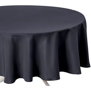 Tafelkleed van Polyester Rond Diameter 180 cm - Donker Grijs - Eettafel Tafellakens