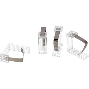 Gerim Tafelkleedklemmen - 4x stuks - transparant/rvs