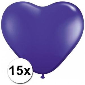 15x Hart ballonnen paars