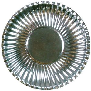 50x Metallic zilveren wegwerp bordjes 23 cm