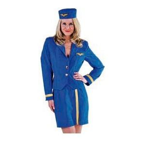 Stewardessen kostuum dames blauw
