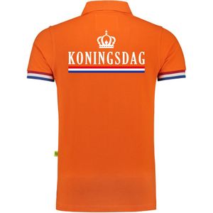 Luxe Koningsdag poloshirt oranje 200 grams voor heren