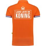 Luxe Lang leve de Koning poloshirt oranje 200 grams voor heren