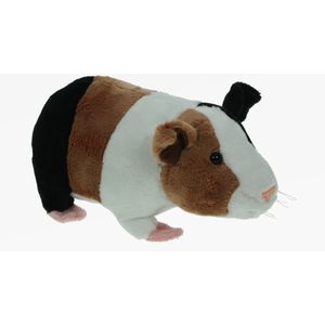 Pluche knuffel dieren Cavia bruin/wit van 20 cm - Speelgoed huisdieren knuffels - Cadeau voor jongens/meisjes