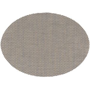 Ovale placemat Maoli zwart/beige kunststof 48 x 35 cm - 48 x 35 cm - Tafel onderleggers