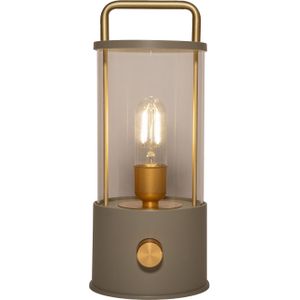 Anna Collection Camping tafellamp/lantaarn Elin - groen - 25 cm - draadloos/oplaadbaar USB