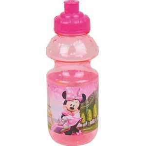 Disney Minnie MouseÃ drinkfles/drinkbeker/bidon met drinktuitje - roze - kunststof - 350 ml