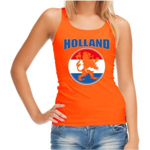 Oranje fan tanktop / kleding Holland met oranje leeuw EK/ WK voor dames