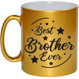 Best Brother Ever cadeau mok / beker goudglanzend 330 ml