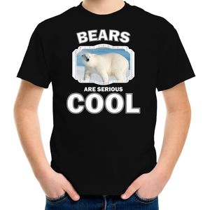 T-shirt bears are serious cool zwart kinderen - ijsberen/ grote ijsbeer shirt