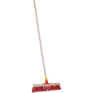 Brumag Straatbezem Dirtmaster voor buiten terrein - Bezemkop hard - 40 cm breed - Houten steel 120cm