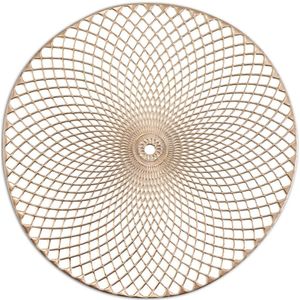 Zeller placemats - rond - mandala - goud - 38 cm - onderleggers