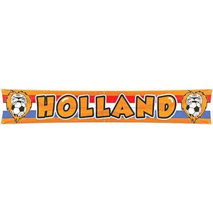 2x Mega oranje Holland spandoek 370 x 60 cm