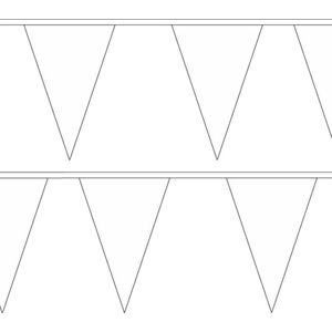 Set van 4x stuks witte slinger met puntvlaggetjes van 5 meter