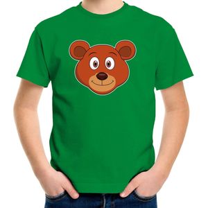 Cartoon beer t-shirt groen voor jongens en meisjes - Cartoon dieren t-shirts kinderen