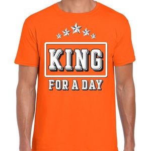 Oranje Koningsdag festival shirt/ King for a day  voor heren