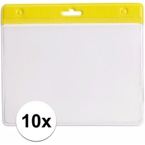 10 gele naamkaartjes houders geel 11,5 x 9,5 cm