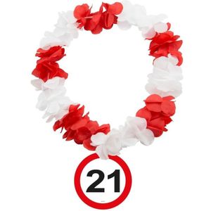 21 Jaar verkeersbord Hawaiikrans