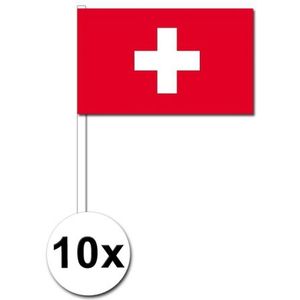 Zwaaivlaggetjes Zwitserland 10 stuks