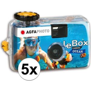 5x Wegwerp onderwatercameras/fototoestelen met flits voor 27 kleuren fotos