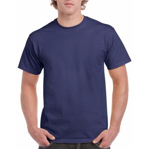 T-shirts donkerblauw voor heren - korte mouw - katoen - 200gr comfort