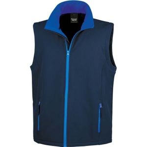 Mouwloze softshell sport vesten navy blauw voor heren