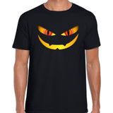 Monster gezicht horror shirt zwart voor heren - verkleed t-shirt