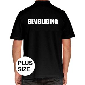 Zwart beveiliging polo t-shirt grote maten voor heren