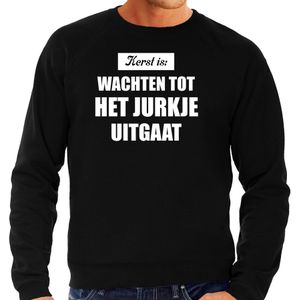 Zwarte Kerstsweater / Kerst kleding Kerst is: wachten tot het jurkje uitgaat voor heren grote maten