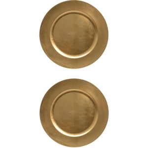 4x stuks diner borden/onderborden goud glimmend 33 cm