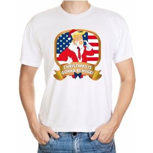 Foute Kerst shirt Donald Trump wit Christmas is gonna be huge voor heren