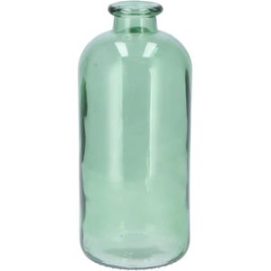 DK Design Bloemenvaas fles model - helder gekleurd glas - zeegroen - D11 x H25 cm