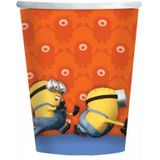 16x Minions bekertjes oranje karton 266 ml